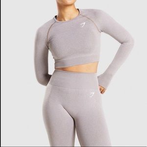 Gymshark Taupe Seamless Long Sleeve and Legging Set Size Small